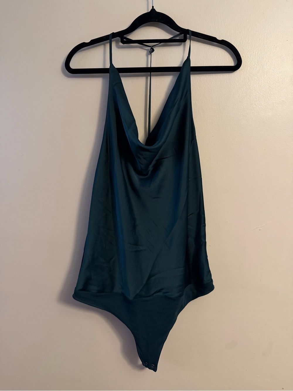 Abercrombie & Fitch Teal Satin Cowl Neck tank top
